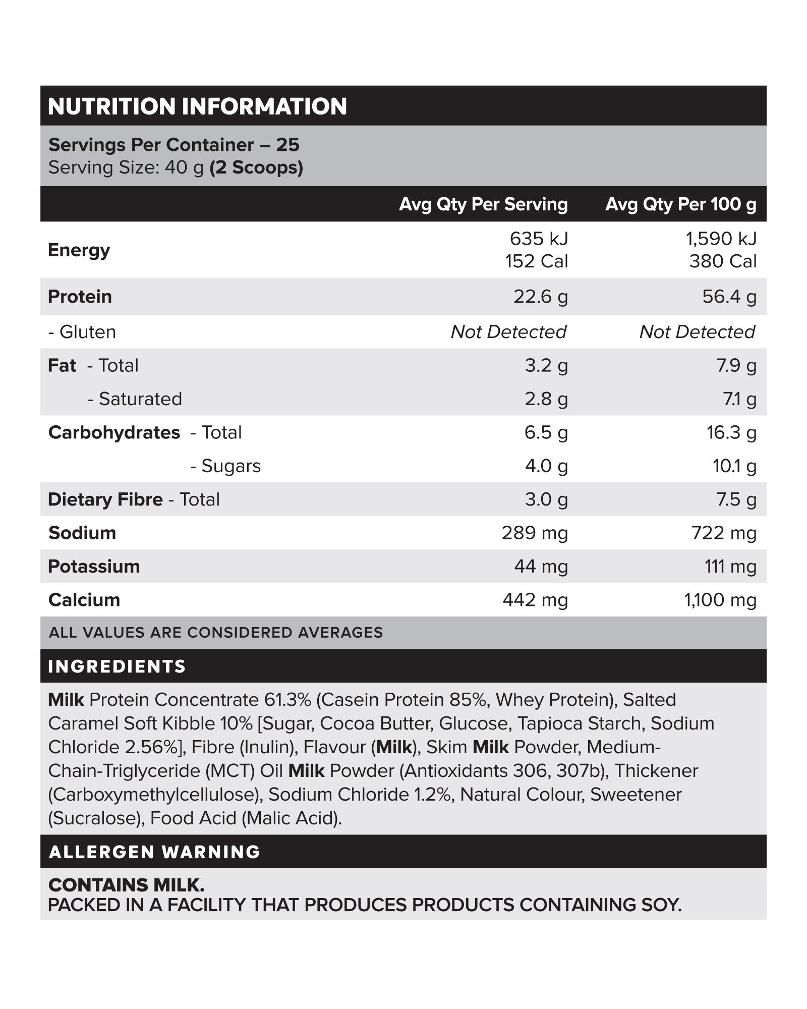 CUSTARD Casein Protein - Salted Caramel - 25 serves-CUSTARD Casein Powder-MNSUPPS0149-9359054001411-3-Muscle Nation