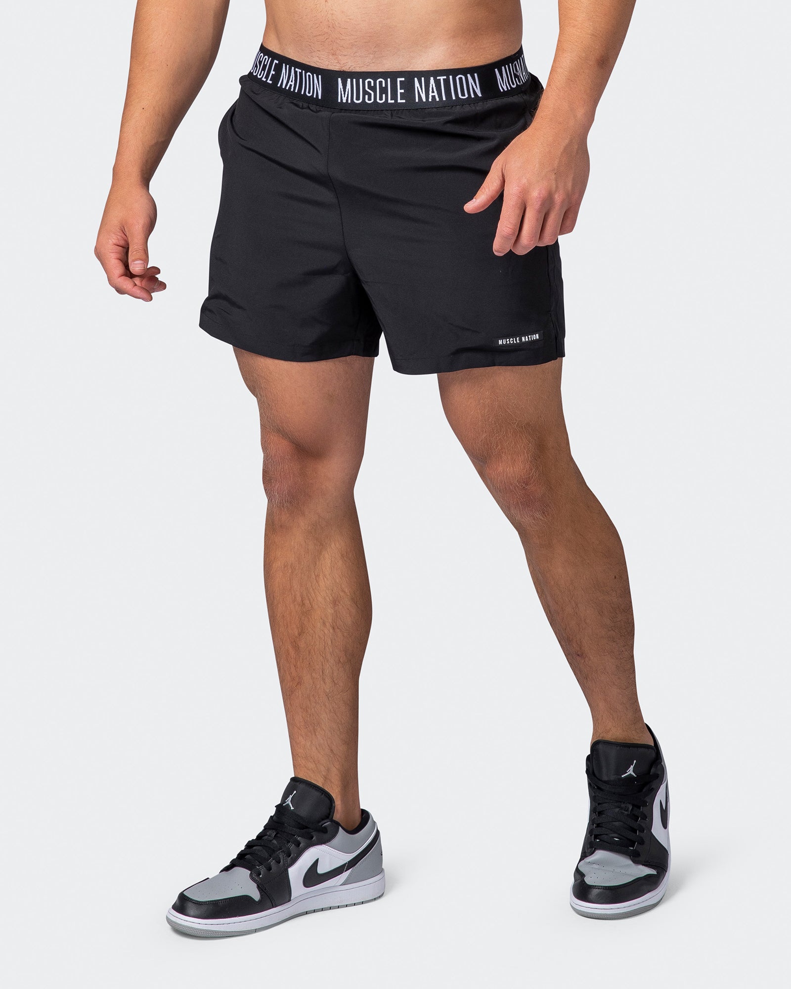 Level Up Training Shorts - Black-Shorts-S-072215BLK-S-MNAPPRL16707-2-Muscle Nation