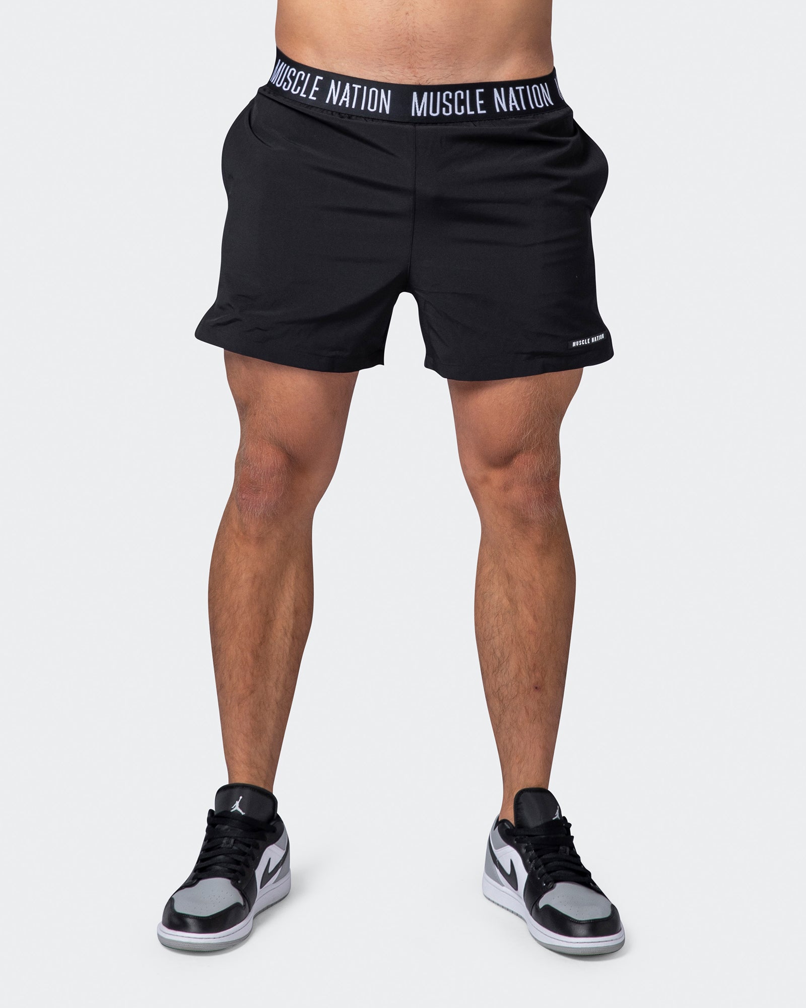 Level Up Training Shorts - Black-Shorts-S-072215BLK-S-MNAPPRL16707-3-Muscle Nation