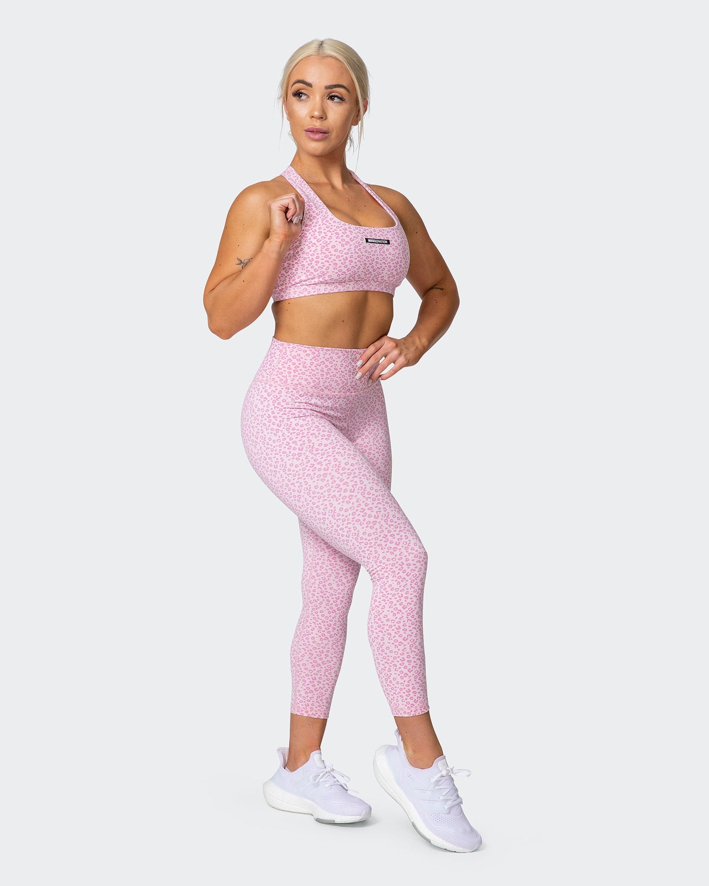 Signature Scrunch 7/8 Leggings - Rose Quartz Mini Cheetah Print-Leggings-XXS-042207RQMCH-XXS-MNAPPRL14564-8-Muscle Nation