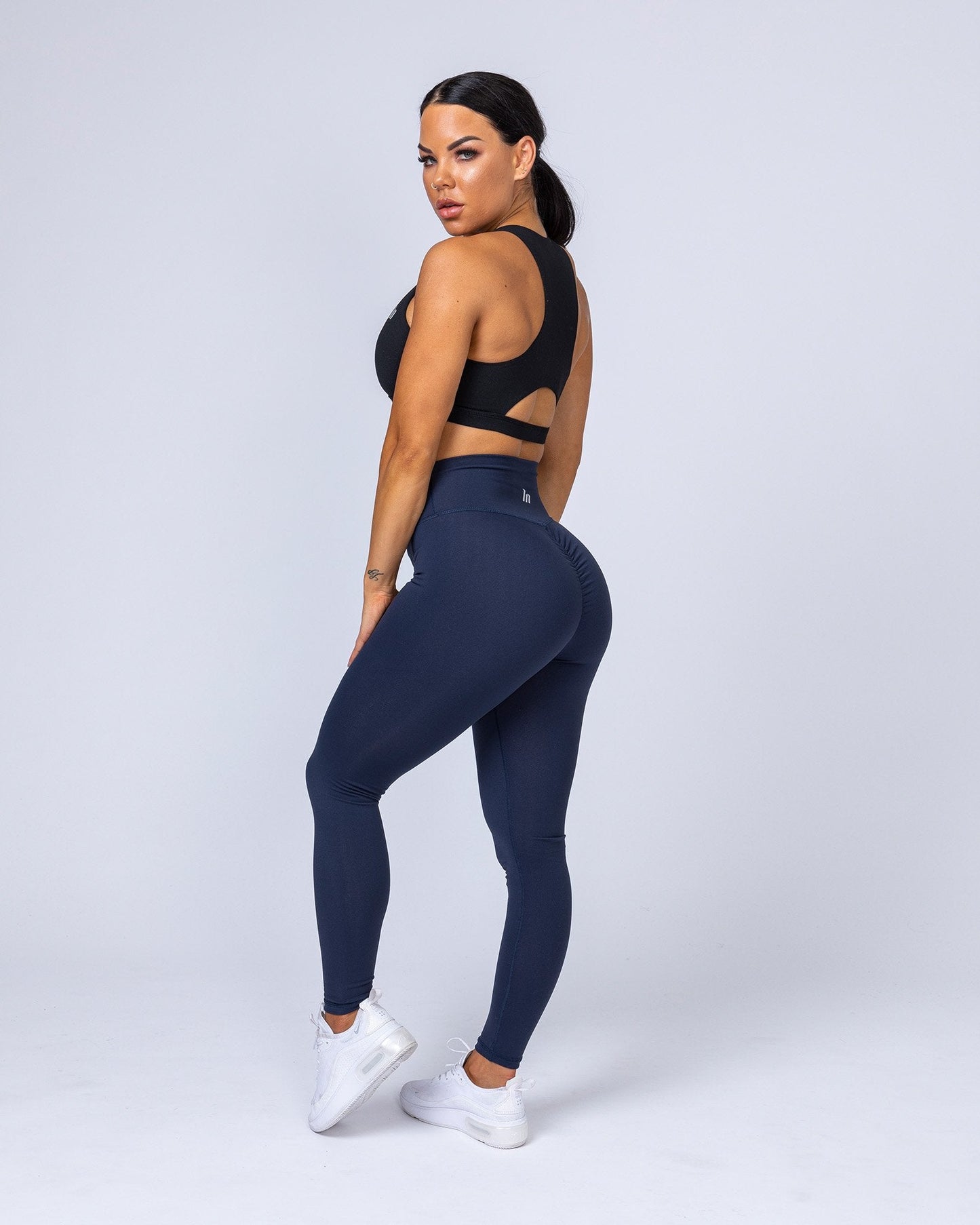 Signature Full Length Scrunch Leggings - Navy Blue-Leggings-XXS-MNAPPRL7557-MNAPPRL7557-5-Muscle Nation