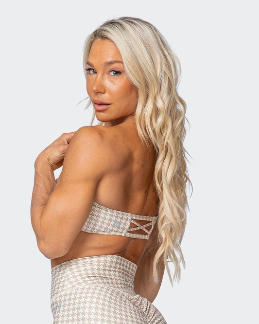 HBxMN Flair Bandeau - Houndstooth Print-Bralettes-XXS-092135HNDS-XXS-MNAPPRL11599-1-Muscle Nation