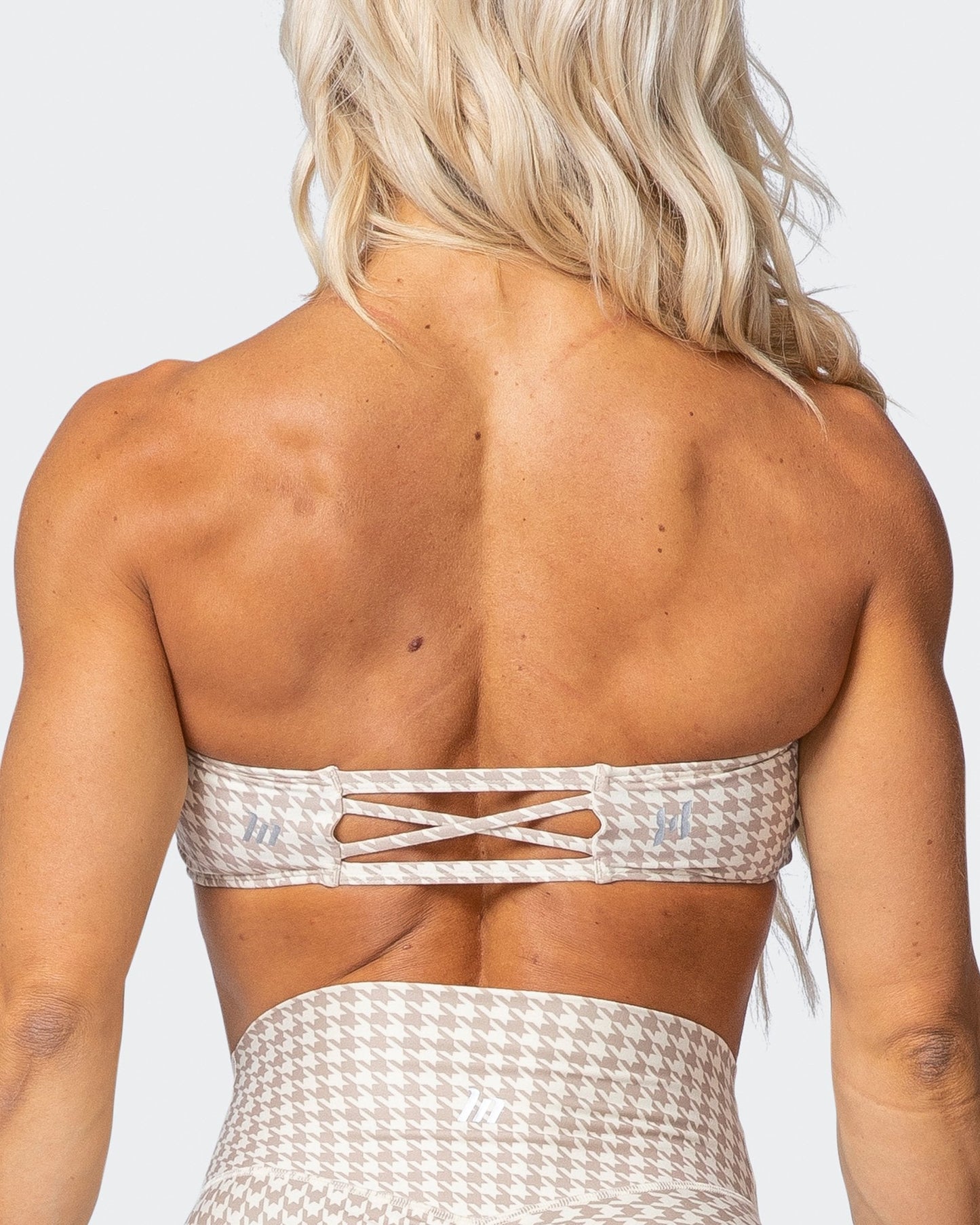 HBxMN Flair Bandeau - Houndstooth Print-Bralettes-XXS-092135HNDS-XXS-MNAPPRL11599-4-Muscle Nation