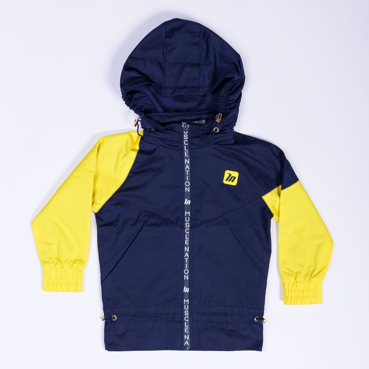 Kids MN Retro Tracksuit Jacket - Navy / Yellow-Kids-2-MNAPPRL4549-MNAPPRL4549-2-Muscle Nation