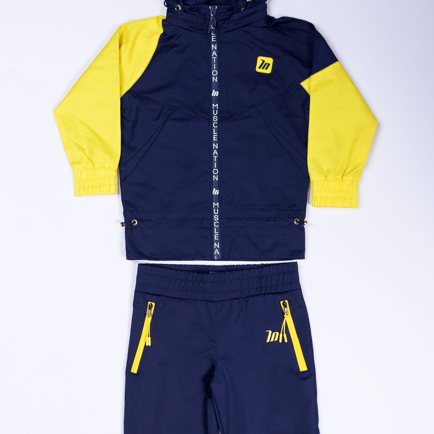 Kids MN Retro Tracksuit Jacket - Navy / Yellow-Kids-2-MNAPPRL4549-MNAPPRL4549-5-Muscle Nation