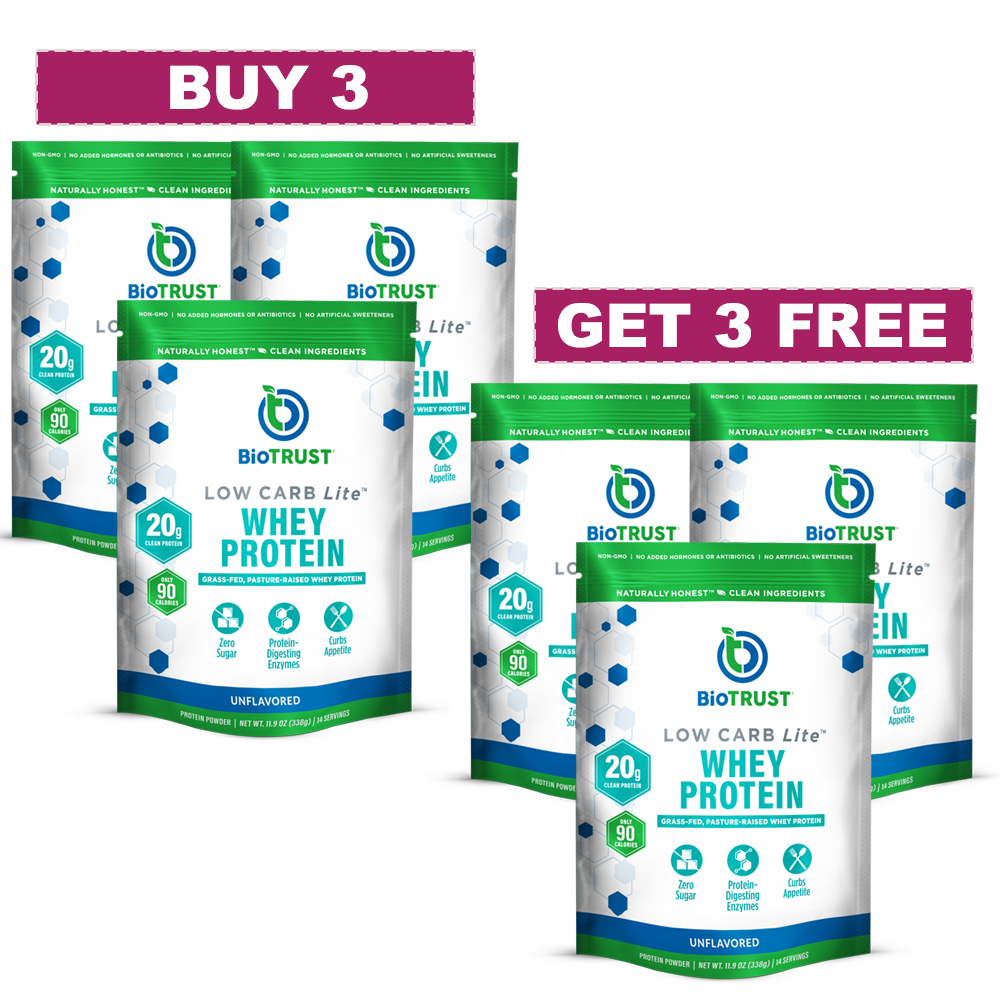 BUY 3 GET 3 FREE<br>LOW CARB LITE? UNFLAVORED PROTEIN POWDER