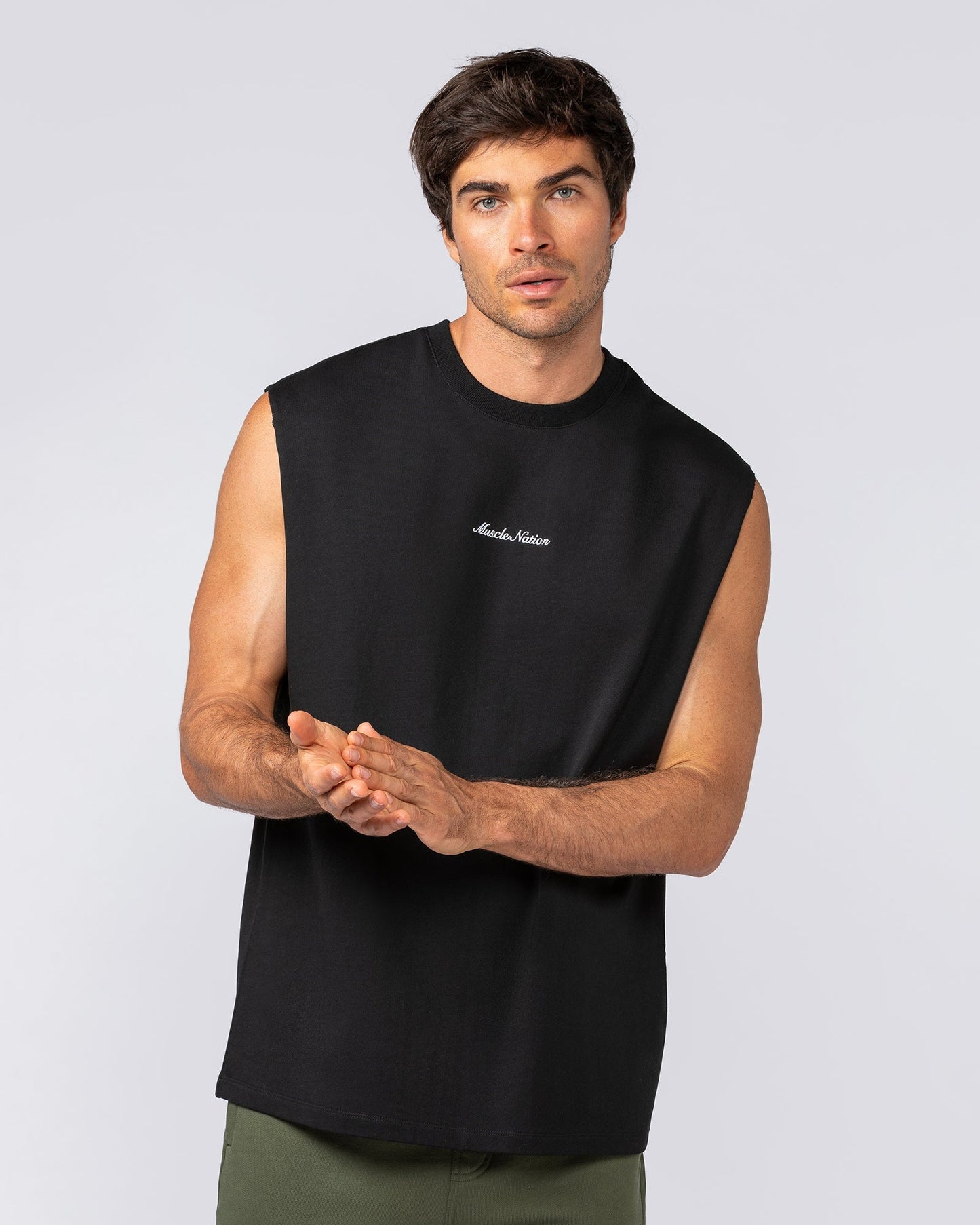 Loopback Muscle Tank - Black-Singlets & Tanks-S-042510BLK-S-MNAPPRL41852-1-Muscle Nation