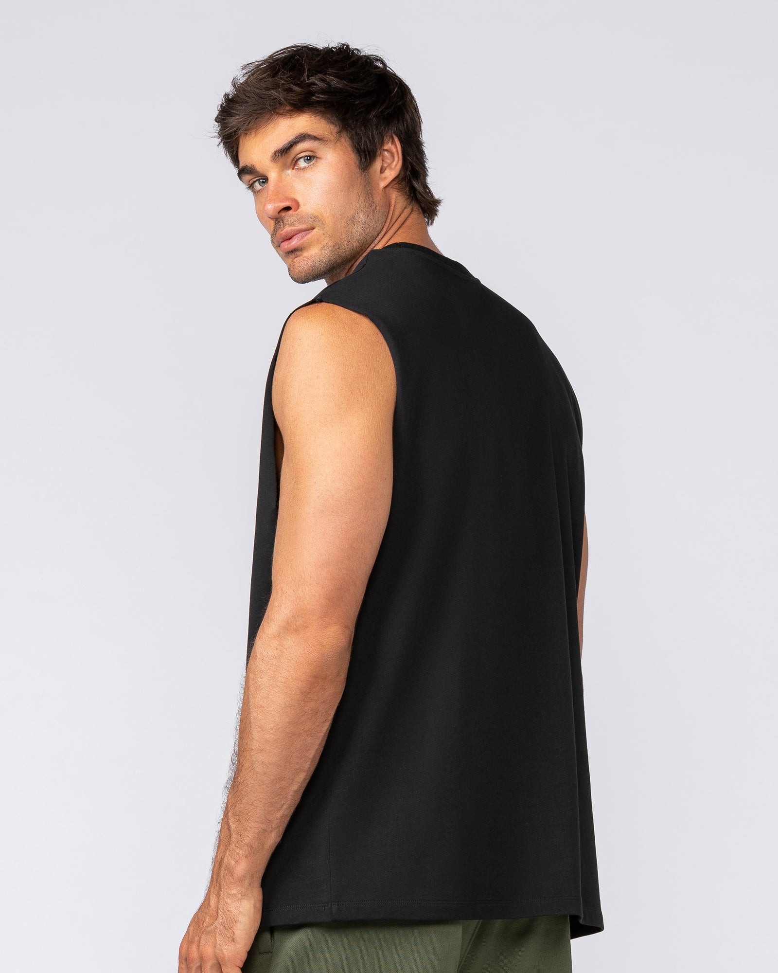 Loopback Muscle Tank - Black-Singlets & Tanks-S-042510BLK-S-MNAPPRL41852-3-Muscle Nation