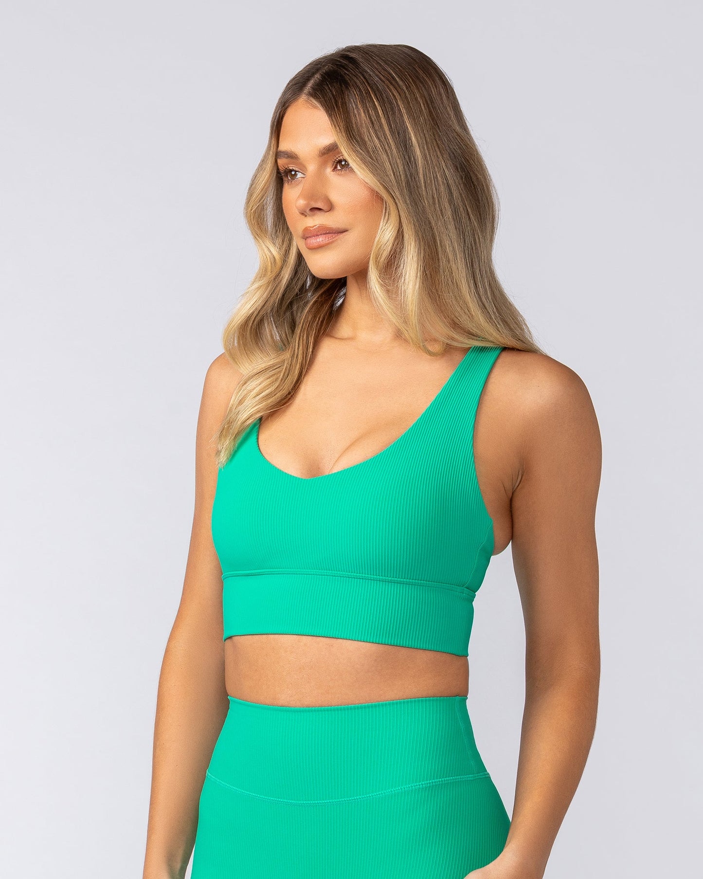 Lover Longline Rib Bra - Palm Leaf-Sports Bras-XXS-052501PMLF-XXS-MNAPPRL42505-3-Muscle Nation