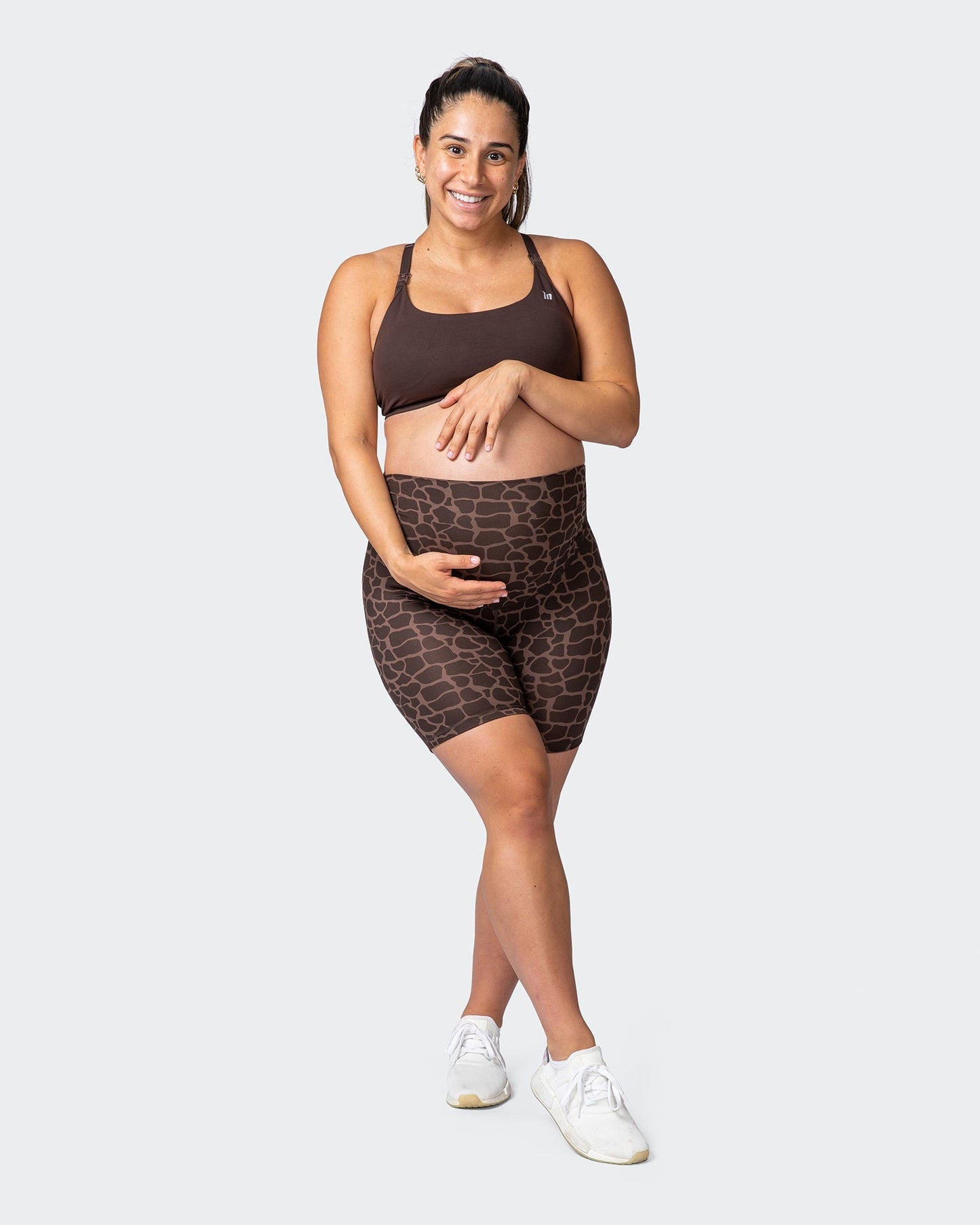 Maternity Everyday Bike Short - Tonal Giraffe Print-Shorts-XS-032214TNLGIR-XS-MNAPPRL13842-8-Muscle Nation