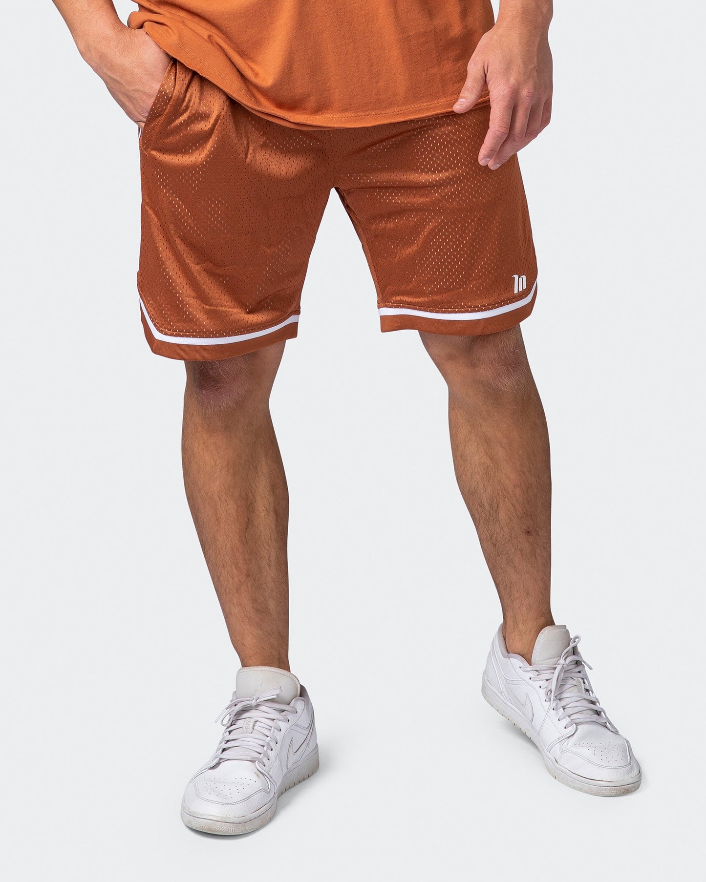 8" Basketball Shorts - Sandstone-Shorts-S-072210SNDSTN-S-MNAPPRL16773-1-Muscle Nation