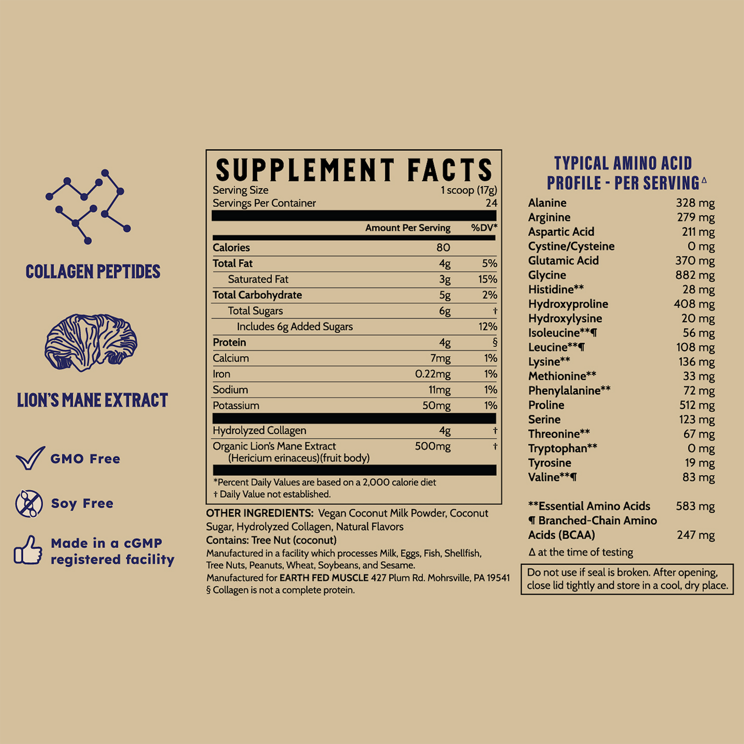 Morning Charge Vanilla Supernutrient Creamer with LionĄŻs Mane