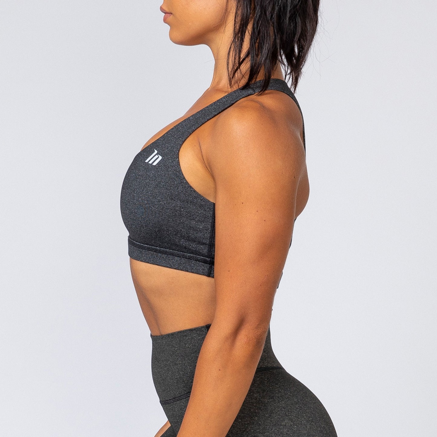 Power Bra - Heather Black-Sports Bras-XS-MNAPPRL6106-MNAPPRL6106-5-Muscle Nation