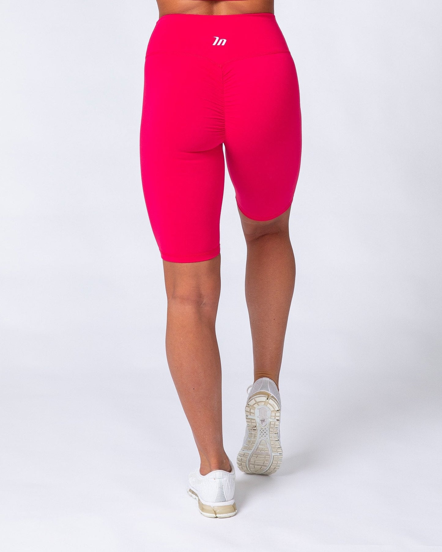 Signature Referee Length High Waist Scrunch - Hot Pink-Shorts-XXS-MNAPPRL10214-MNAPPRL10214-4-Muscle Nation