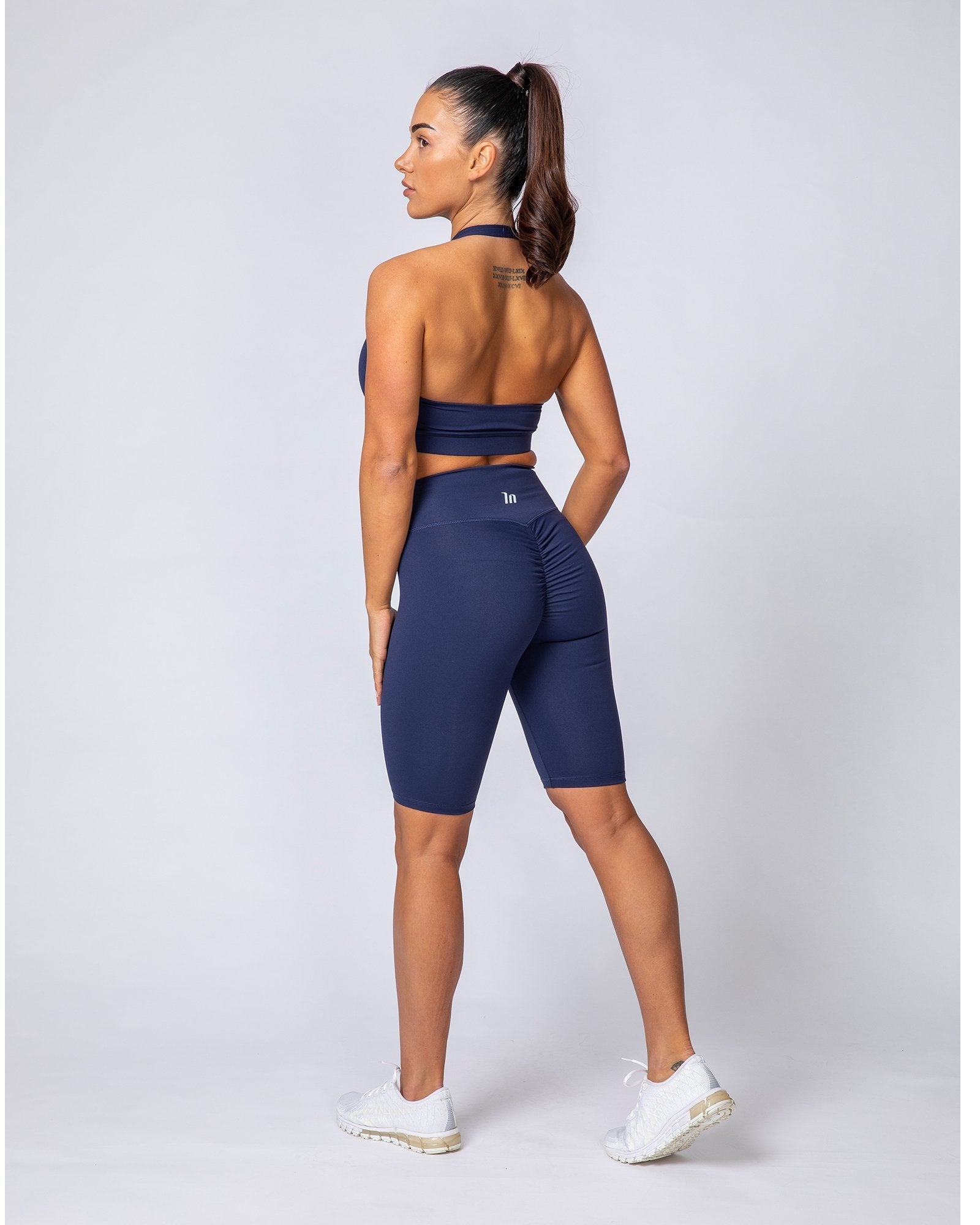 Signature Referee Length High Waist Scrunch - Midnight-Shorts-XXS-MNAPPRL10228-MNAPPRL10228-5-Muscle Nation
