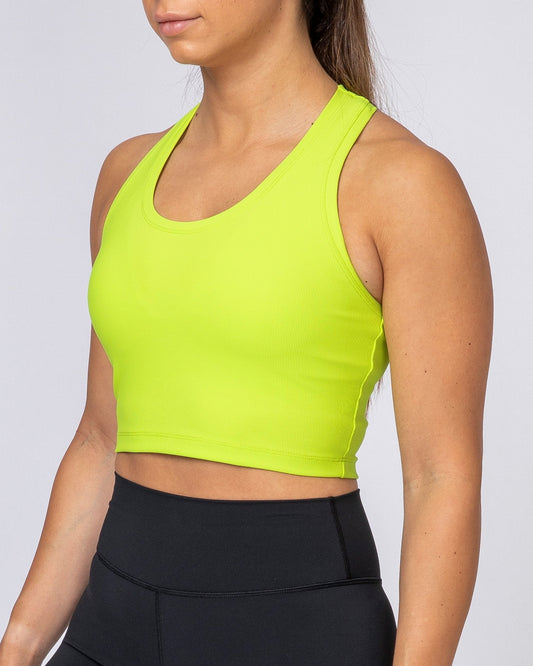 Ribbed Cropped Tank - Acid Lime-Tops-XXS-MNAPPRL8390-MNAPPRL8390-1-Muscle Nation