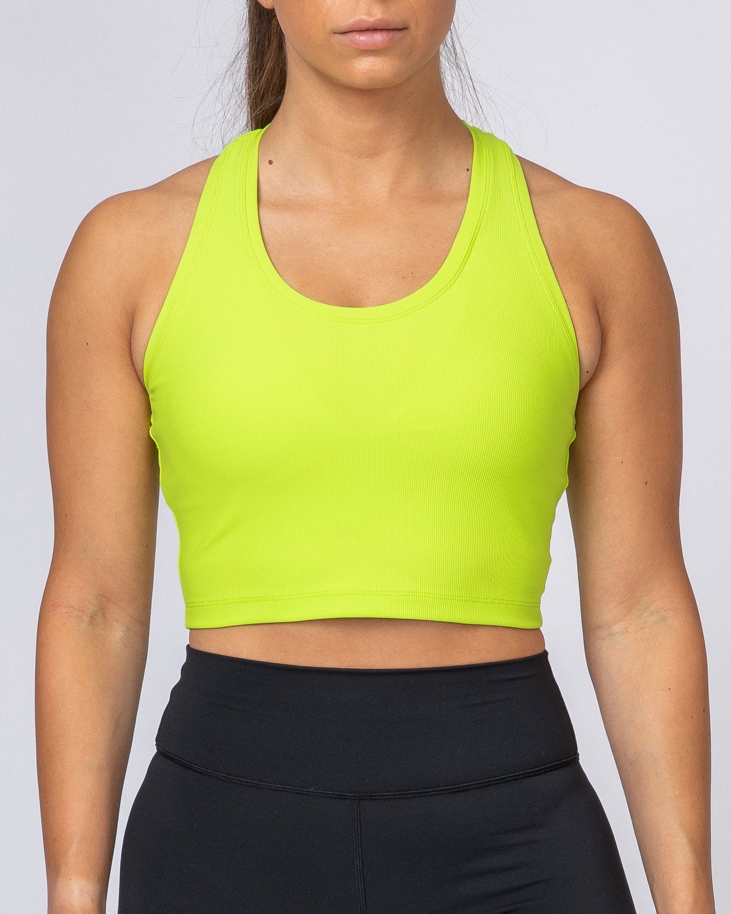 Ribbed Cropped Tank - Acid Lime-Tops-XXS-MNAPPRL8390-MNAPPRL8390-3-Muscle Nation