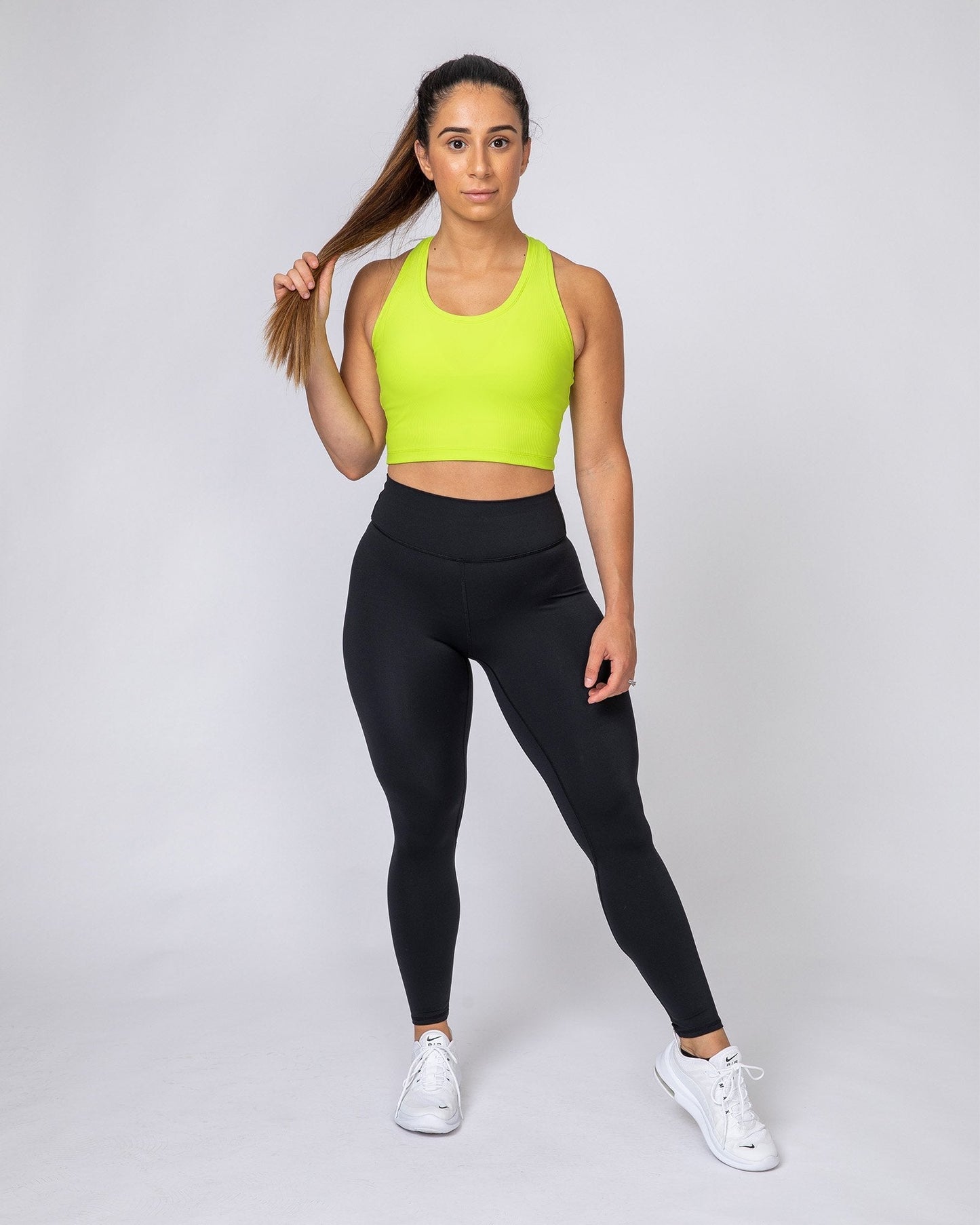 Ribbed Cropped Tank - Acid Lime-Tops-XXS-MNAPPRL8390-MNAPPRL8390-4-Muscle Nation