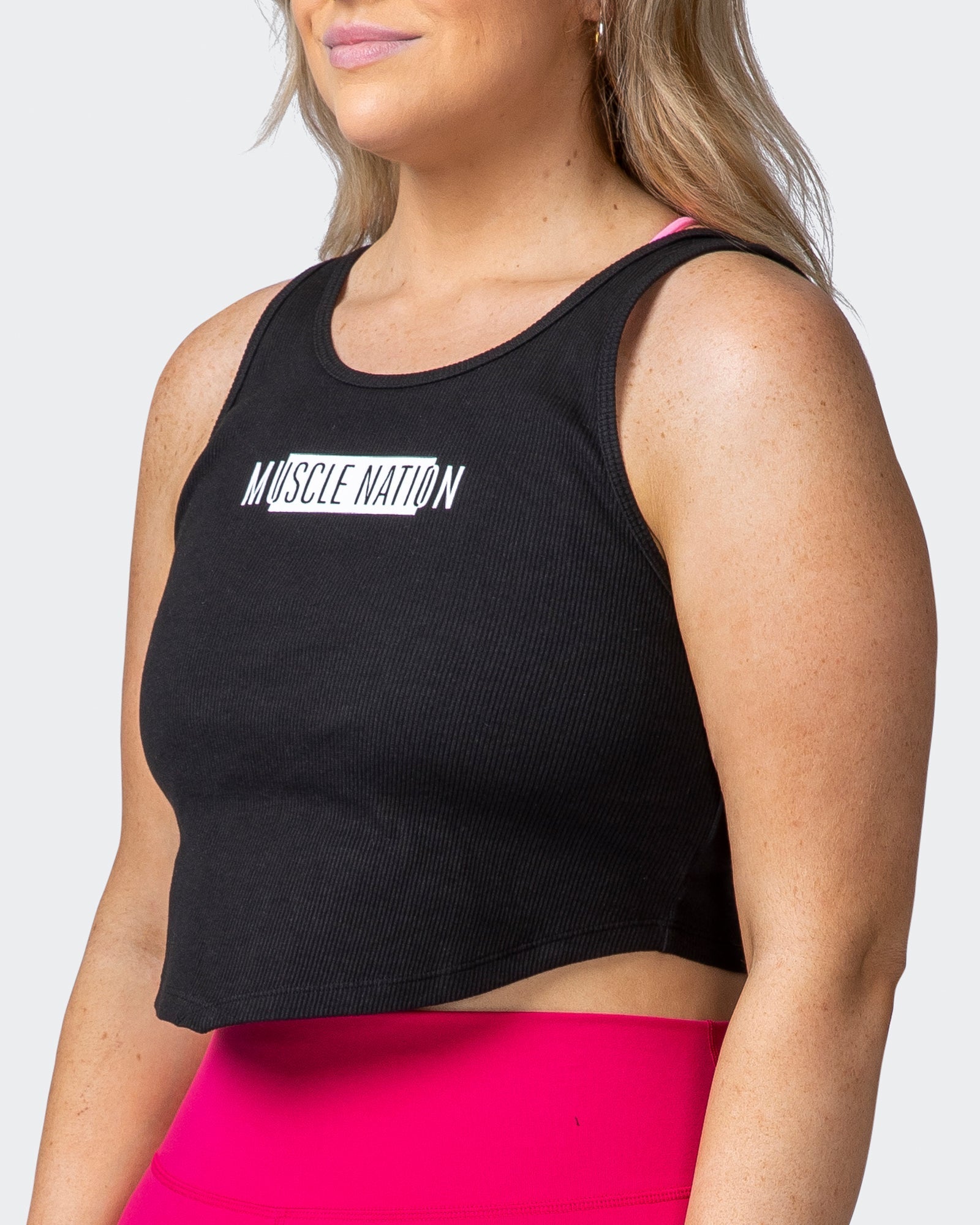 Scorching Hot Ribbed Tank - Black-Tops-XXS-012209BLK-XXS-MNAPPRL13183-3-Muscle Nation