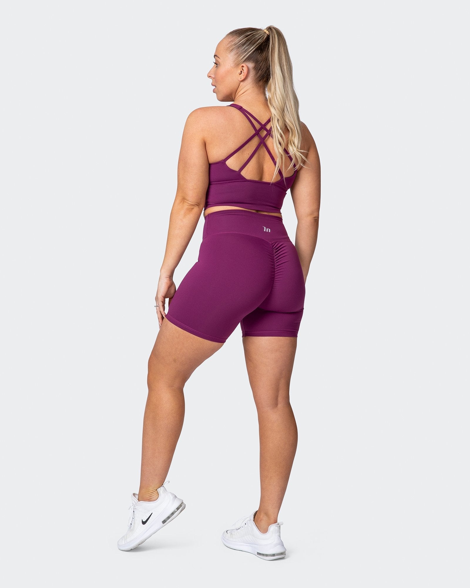 Signature Scrunch Bike Shorts - Boysenberry-Shorts-XXS-MNAPPRL10302-MNAPPRL10302-5-Muscle Nation