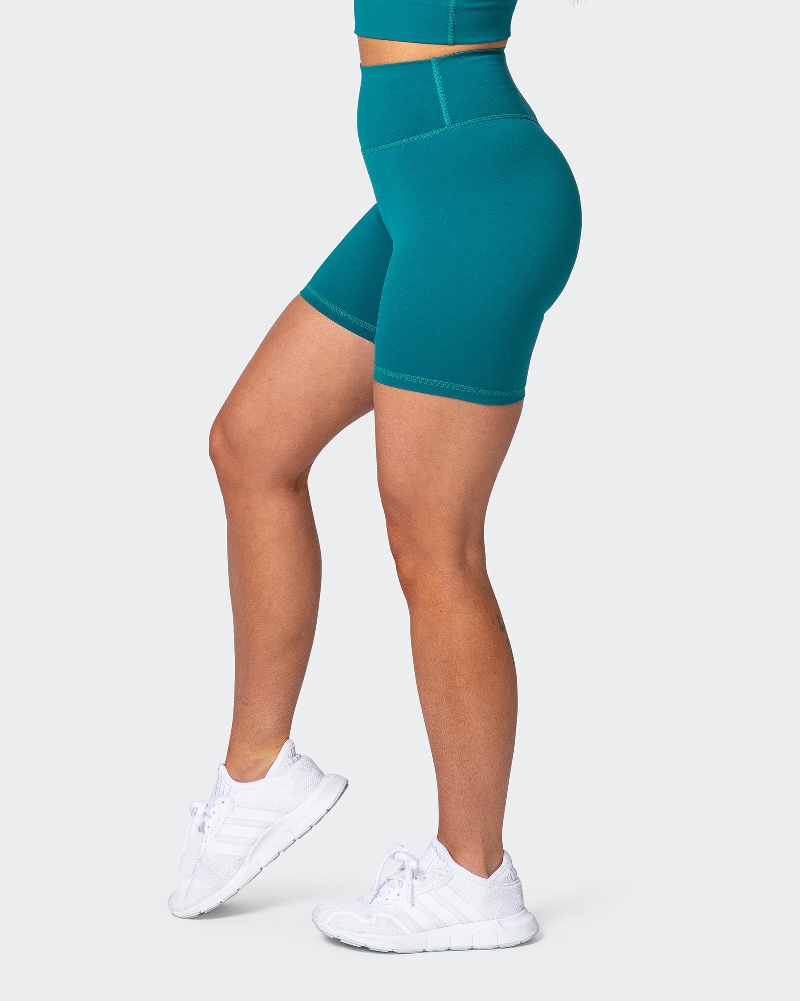 Signature Scrunch Bike Shorts - Teal-Shorts-XXS-MNAPPRL7718-MNAPPRL7718-6-Muscle Nation