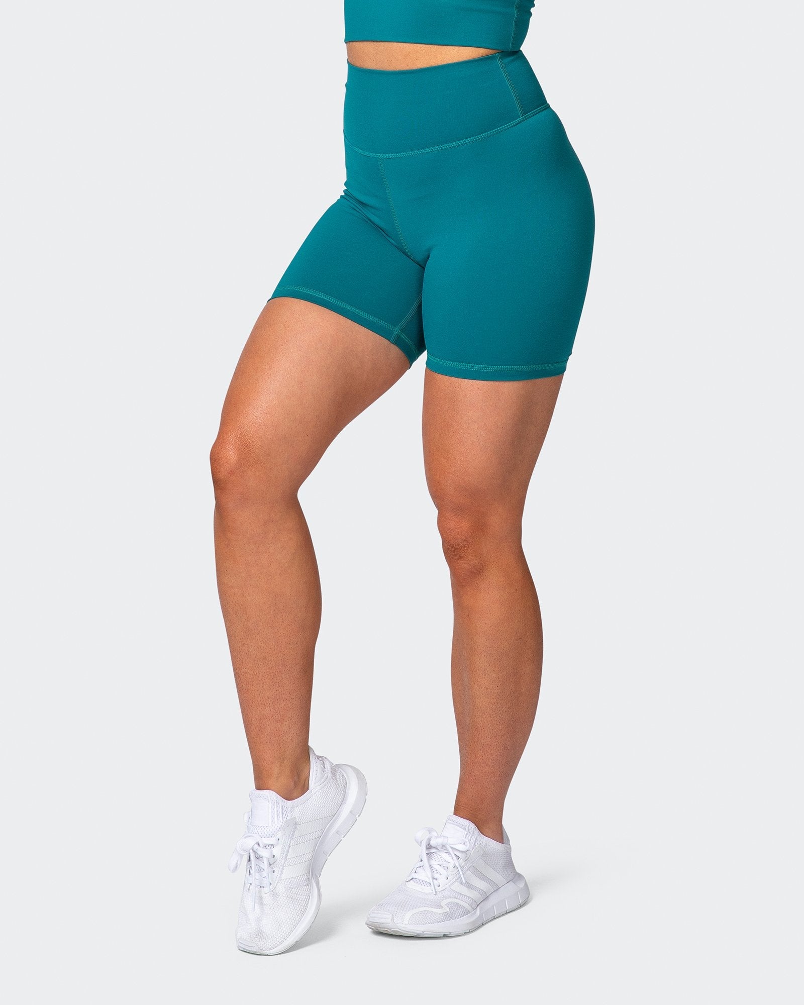 Signature Scrunch Bike Shorts - Teal-Shorts-XXS-MNAPPRL7718-MNAPPRL7718-7-Muscle Nation