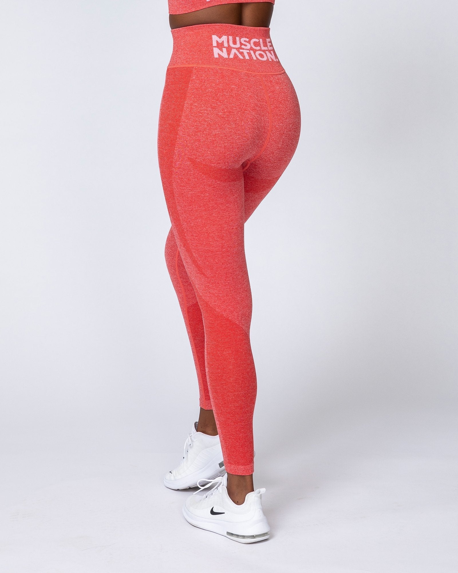 Shape Up Seamless Full Length Leggings - Poppy Marl-Leggings-XS-MNAPPRL9150-MNAPPRL9150-7-Muscle Nation