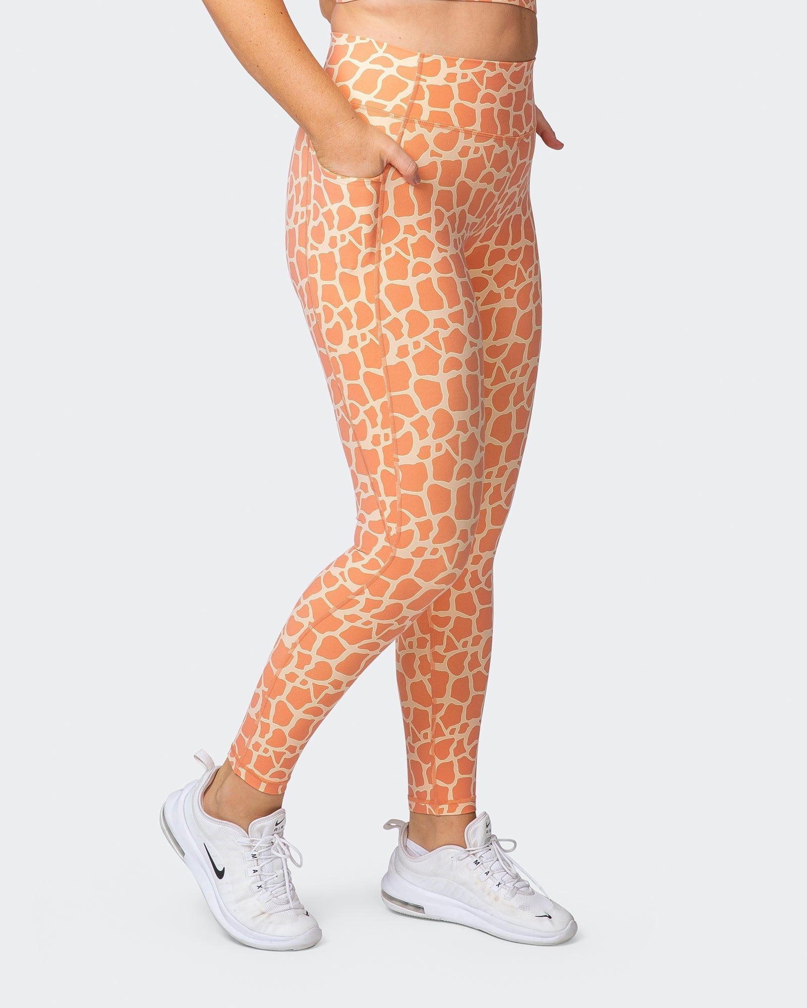 Signature Pocket Ankle Length Leggings - Paradise Giraffe Print-Leggings-XXS-032209PARGIR-XXS-MNAPPRL13724-6-Muscle Nation