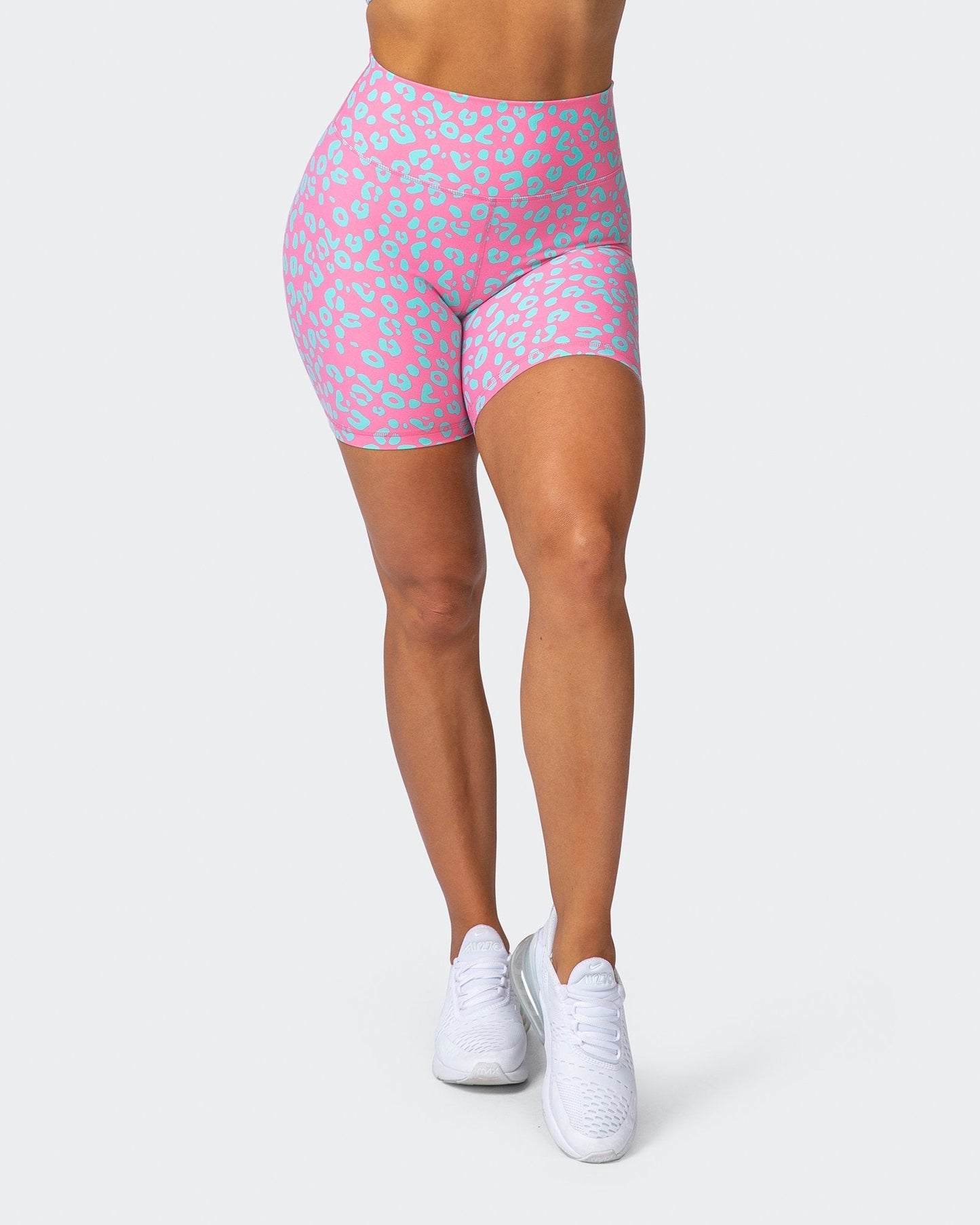 Signature Scrunch Bike Shorts - Cotton Candy Cheetah Print-Shorts-XXS-112114CCCHET-XXS-MNAPPRL12189-10-Muscle Nation