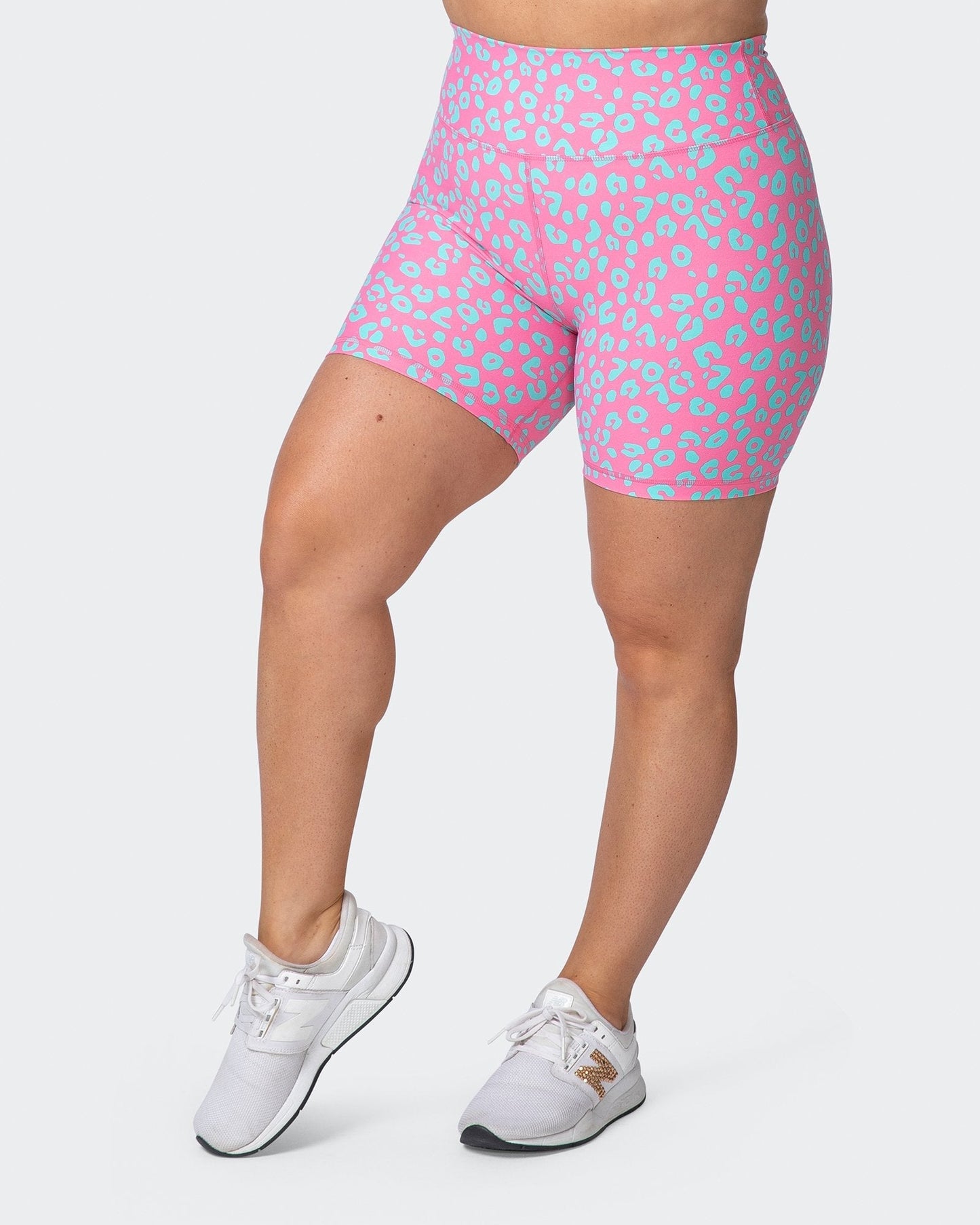 Signature Scrunch Bike Shorts - Cotton Candy Cheetah Print-Shorts-XXS-112114CCCHET-XXS-MNAPPRL12189-5-Muscle Nation