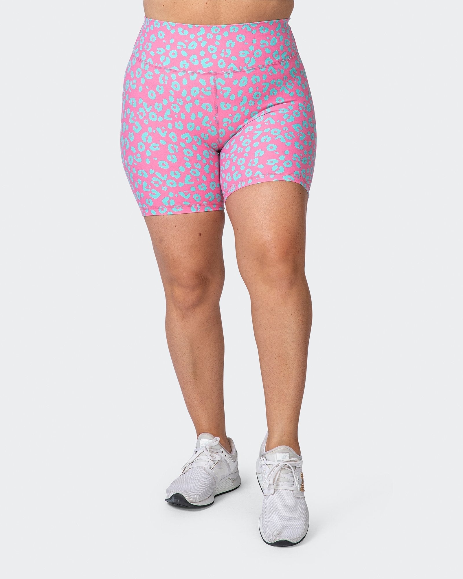 Signature Scrunch Bike Shorts - Cotton Candy Cheetah Print-Shorts-XXS-112114CCCHET-XXS-MNAPPRL12189-6-Muscle Nation