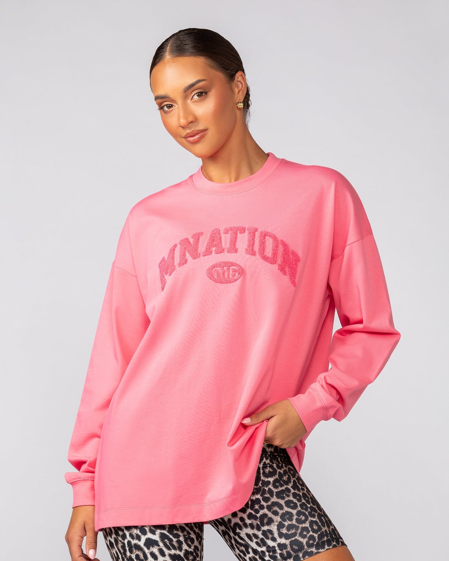 Stats Oversized Long Sleeve Tee - Calypso-Long Sleeve T-Shirts-XXS-022537CLPSO-XXS-MNAPPRL42104-3-Muscle Nation