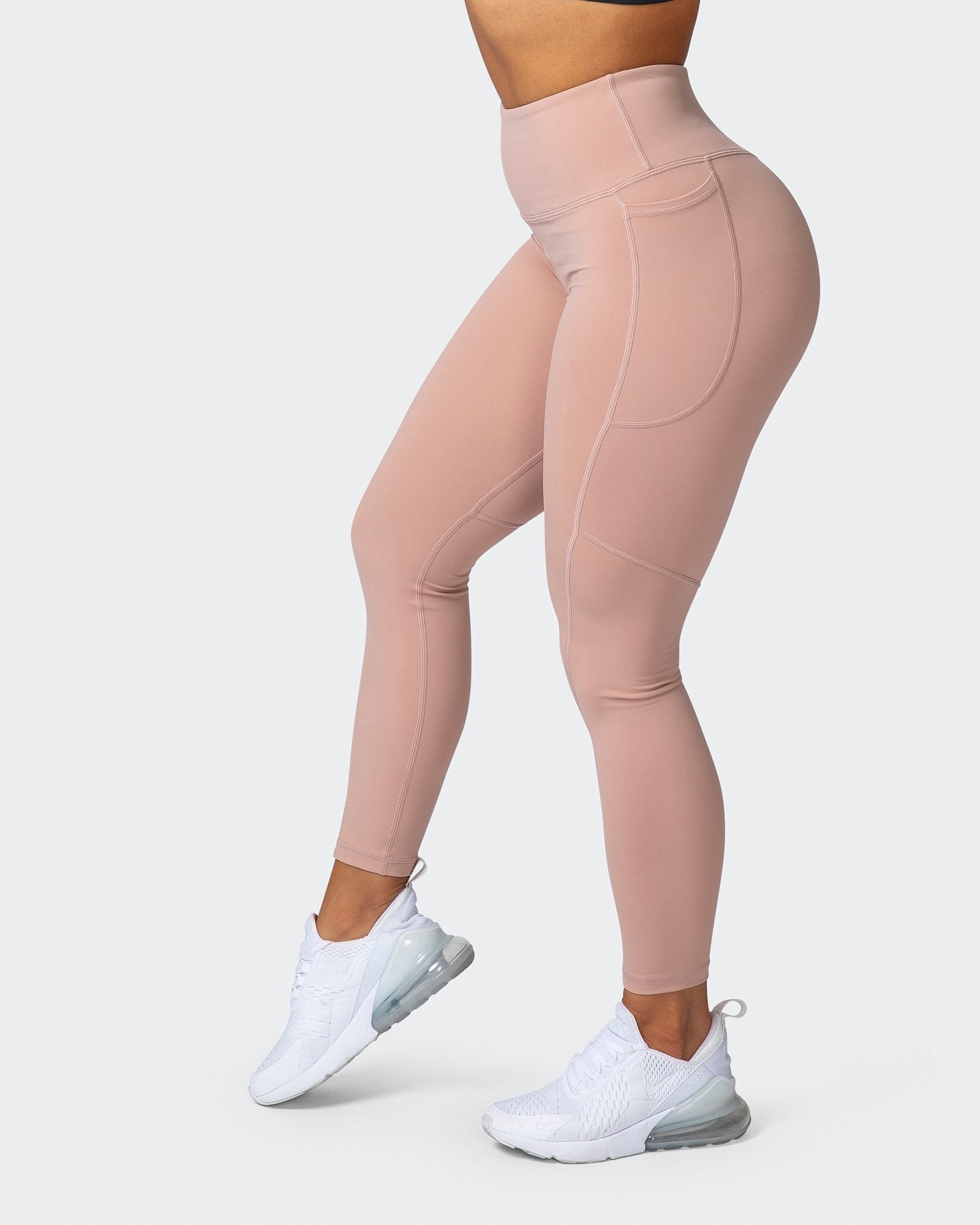 Superior Squat Pocket Ankle Length Leggings - Mahogany Rose-Leggings-XXS-112123MROSE-XXS-MNAPPRL12388-5-Muscle Nation