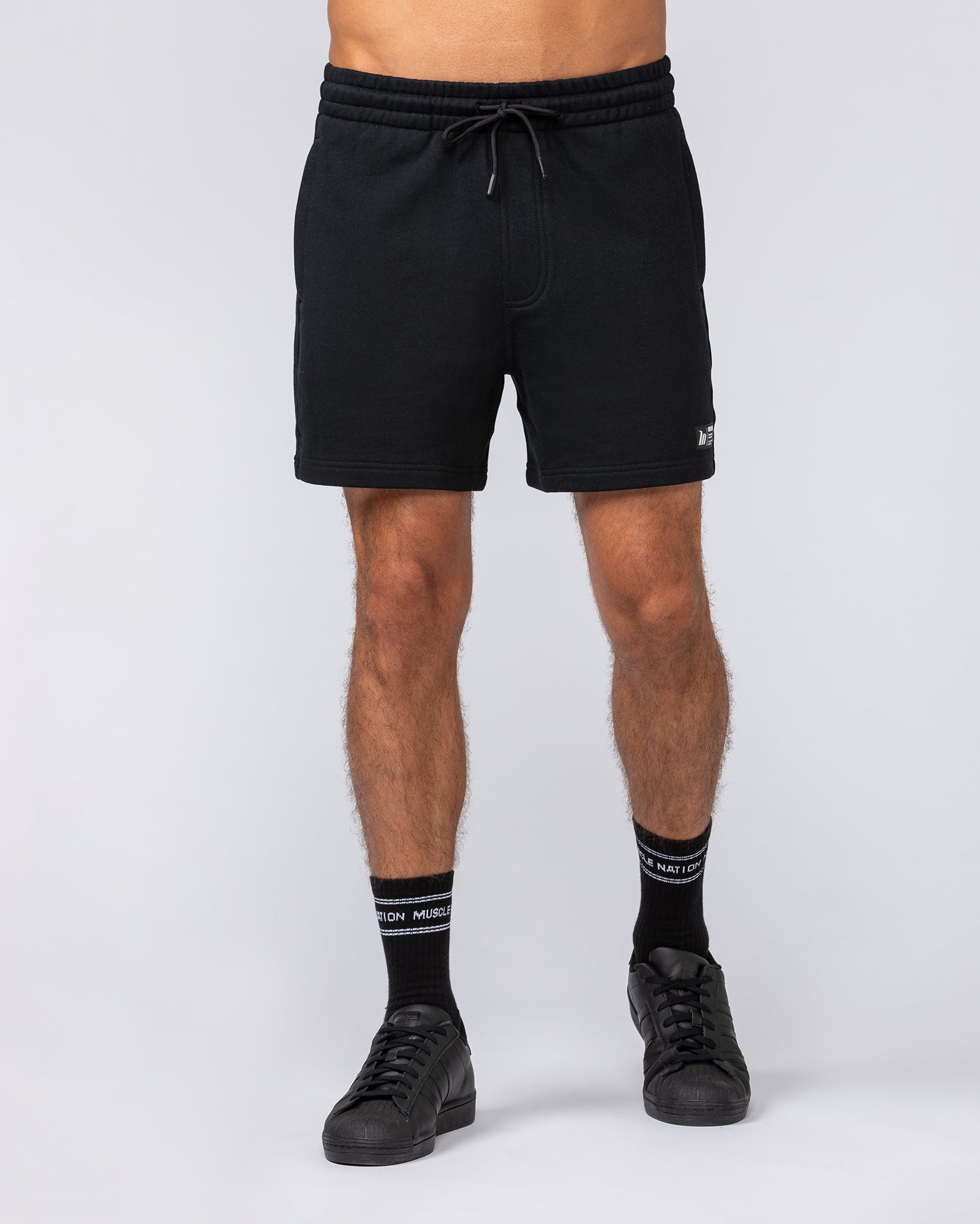 Sweat 5" Shorts - Black-Shorts-S-032444BLK-S-MNAPPRL30634-3-Muscle Nation