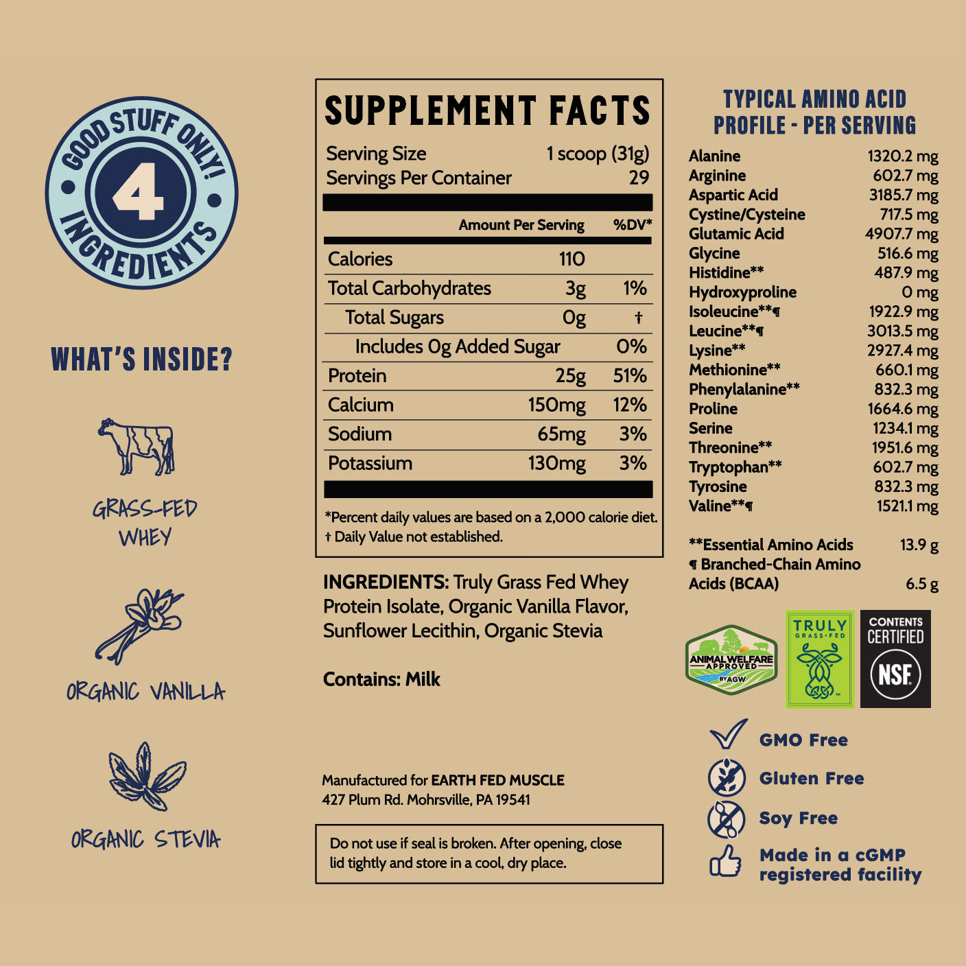 Whey Back Vanilla Grass-Fed Whey Protein