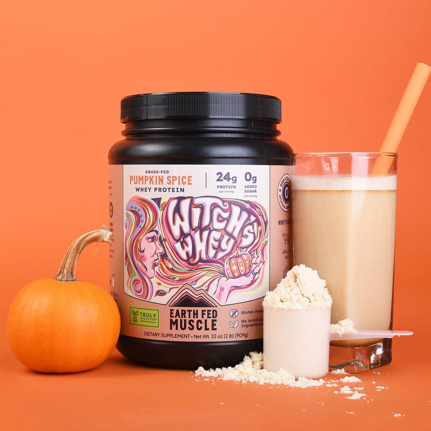 SEASONAL FLAVOR: WitchĄŻs Whey Pumpkin Spice Grass-Fed Whey Protein