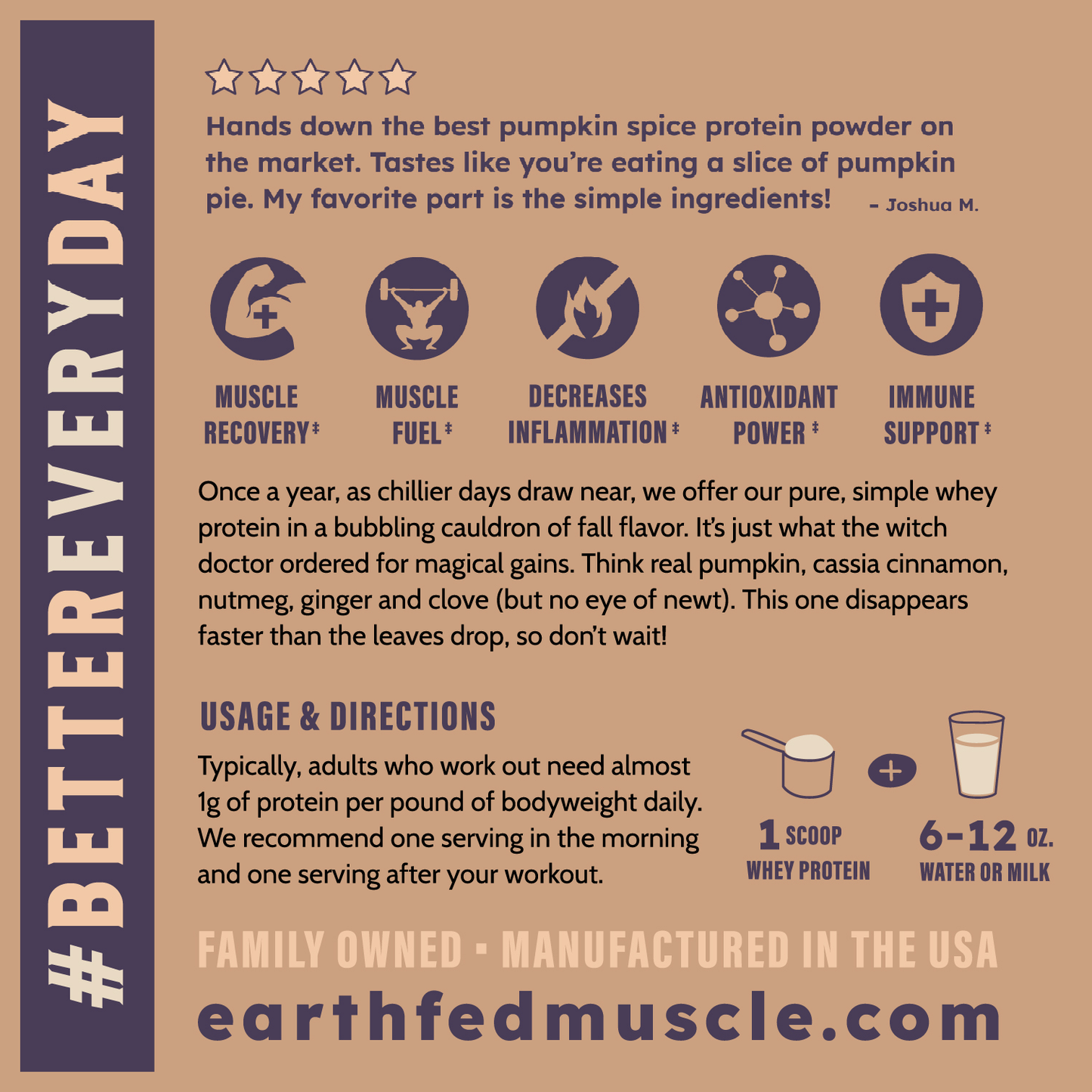 SEASONAL FLAVOR: WitchĄŻs Whey Pumpkin Spice Grass-Fed Whey Protein